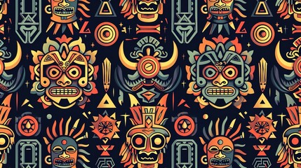 aztec symbol seamless pattern wallpaper