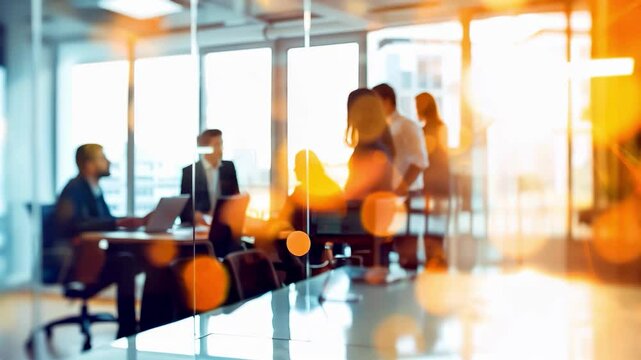 People silhouettes working together in office conference room, business strategy teamwork brainstorming