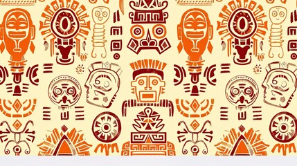 aztec symbol seamless pattern wallpaper