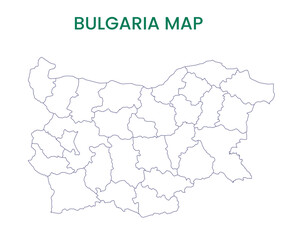 High detailed map of Bulgaria. Outline map of Bulgaria. Europe