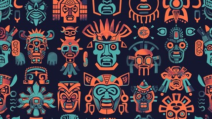 aztec symbol seamless pattern wallpaper