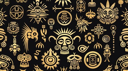 aztec symbol seamless pattern wallpaper