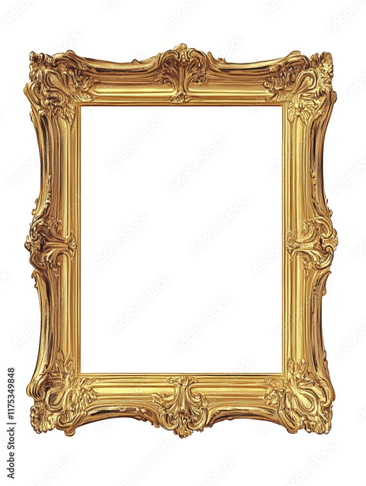 Aufkleber elegant rectangular frame with ornate gold corners. isolated transparent background