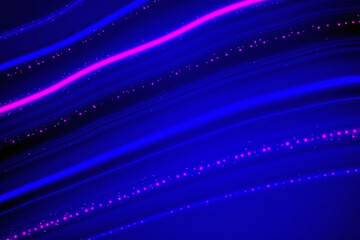 Fototapeta premium vibrant swirling pattern of neon stripes dots blue bg