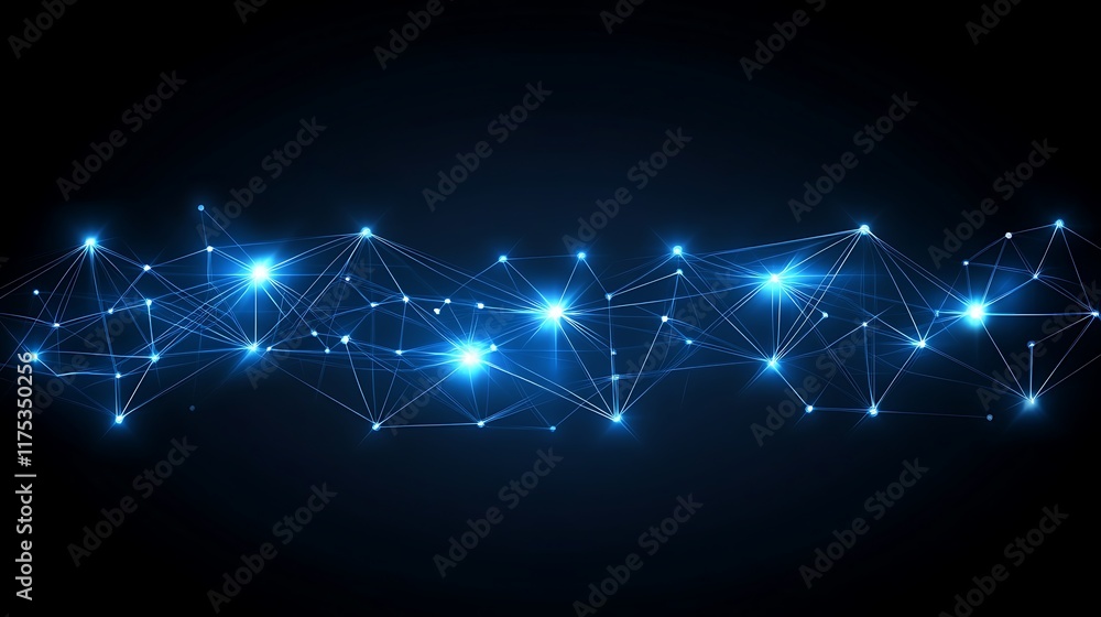 Aufkleber abstract blue network showing connections and data flow