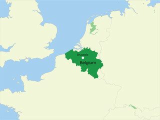 High detailed map of Belgium. Outline map of Belgium. Europe