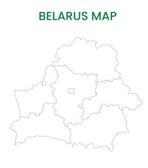 Fototapeta premium High detailed map of Belarus. Outline map of Belarus. Europe