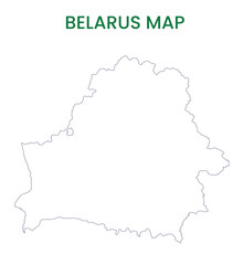 High detailed map of Belarus. Outline map of Belarus. Europe
