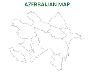 High detailed map of Azerbaijan. Outline map of Azerbaijan. Europe