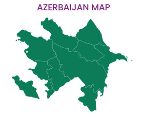 High detailed map of Azerbaijan. Outline map of Azerbaijan. Europe