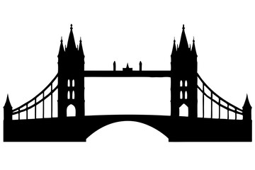 tower bridge in london on white background