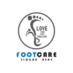 Foot care logo design simple concept Premium Vector