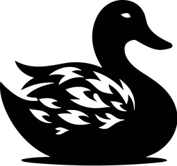 Duck vector black silhouette cricut design for T-shirt