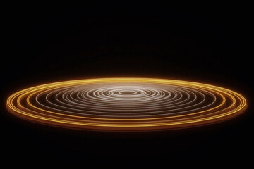 symmetrical futuristic design with concentric spiral glowing lines