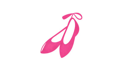 Pink ballerina shoes logo icon on white background. Generative AI