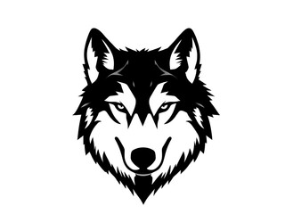 Naklejka premium Wolf head silhouette 