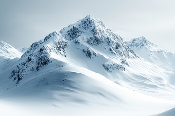 Obraz premium Majestic Snow Covered Mountain Peaks In Winter