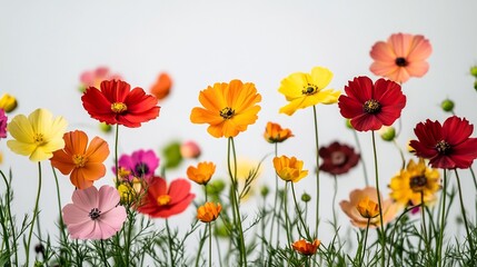 Vibrant Cosmos Flowers in a Garden