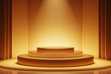 luxurious high end stage setup three tiered circular podium