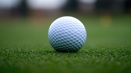 Fototapeta premium Golf Ball on the Green: A Perfect Shot Ready to be Taken