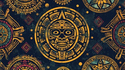 aztec symbol seamless pattern wallapper