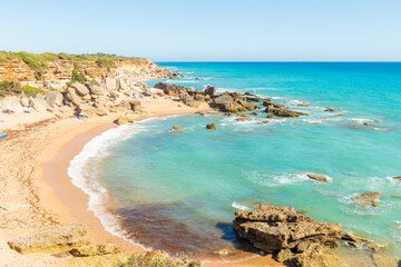 Fototapeta premium CALA ENEBRO CALA EL FRAILECILLO conil de la frontera 2025CÁDIZ DETALLES