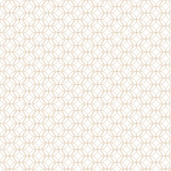 Seamless abstract modern geometric circle line pattern for elegant golden Christmas background.