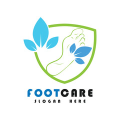 Foot care logo design simple concept Premium Vector