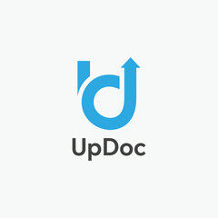 UpDoc UD letter logo, business, consulting, startup fully editable vector template