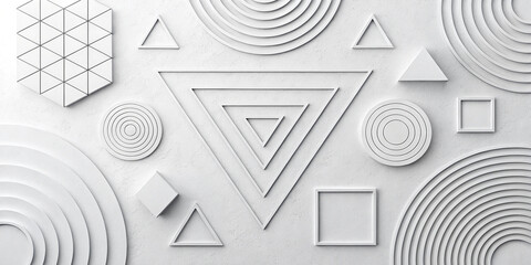 A Clean Abstract White Geometrical Background for Creative Projects