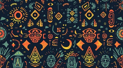 aztec symbol seamless pattern wallpaper