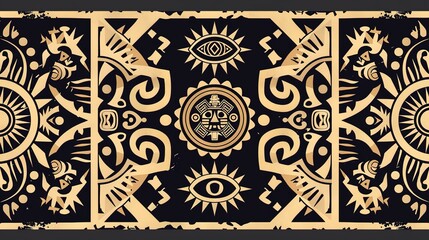 aztec symbol seamless pattern wallpaper