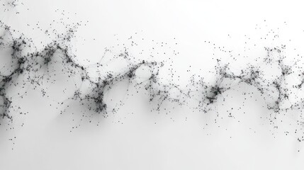 Obraz premium Abstract flowing dark particles on white background.