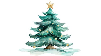 Fototapeta premium watercolor Christmas tree 