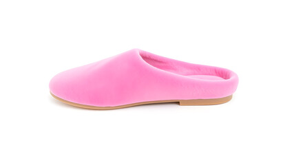 Fototapeta premium Pink slipper on a white background, Generative AI