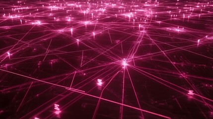 Obraz premium Abstract Pink Network Lines Representing Connections