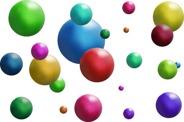 Colorful Flying Spheres Banner – 3D Molecule Vector Design