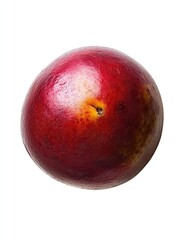 Obraz premium Red plum, fruit, studio shot, white background, healthy food.