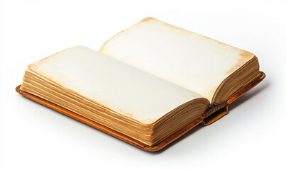 Open Blank Notebook with White Pages
