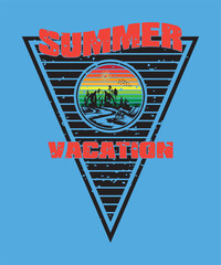 Summer Vacation T shirt design, vector, apparel, template, eps 10, typography t shirt, vintage
