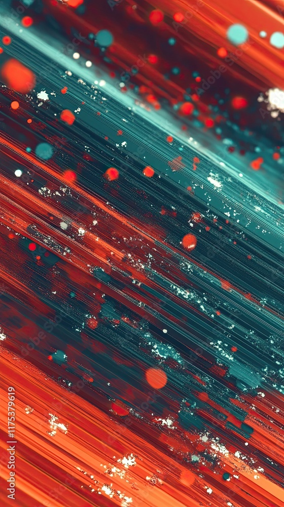 Poster vivid abstract digital landscape with dynamic glitch horizontal technology background