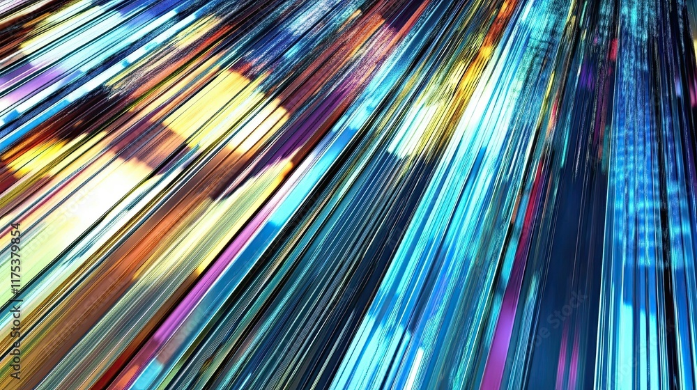 Poster Glitching Lines of Vibrant Technology Create a Mesmerizing Abstract Background