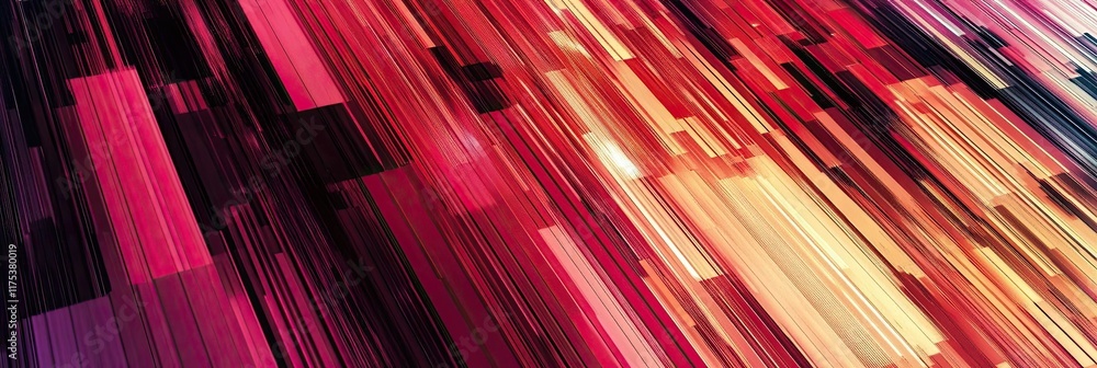 Poster Vibrant Glitch Art Creating a Dynamic Horizontal Technology Background With Energetic Colors