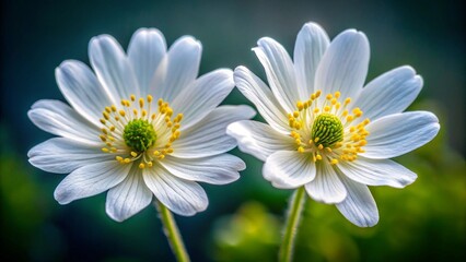 Fototapeta premium Two white flowers. 