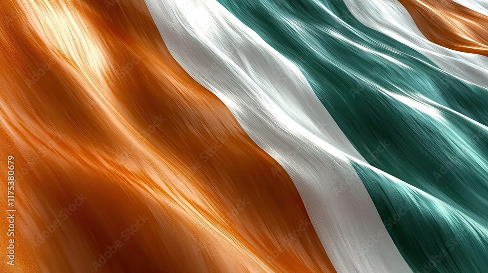 Poster soft gradient of irish flag colors blending harmoniously in minimalist abstract design