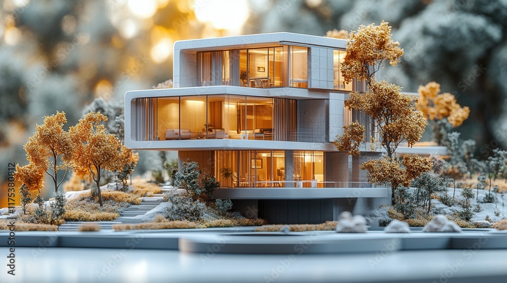 Poster 3d architectural model displayed on a monitor, showcasing intricate cad designs, powered by a high-e