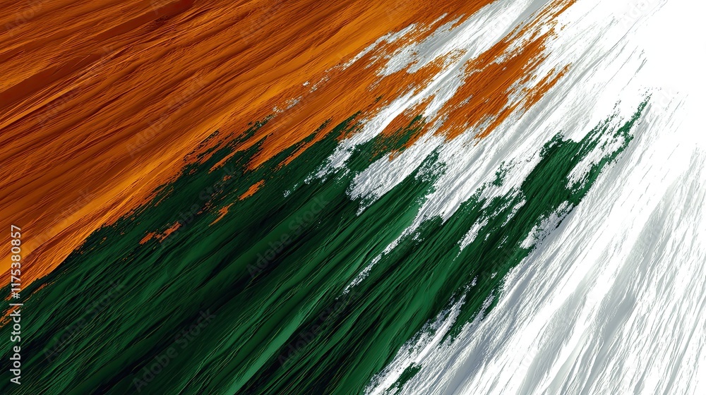 Aufkleber Vibrant Exploration of the Irish Flag Colors in a Minimalist Abstract Design With Smooth Gradients