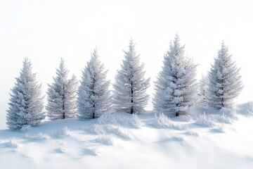Fototapeta premium Frosty Pines Stand Tall In Winter Snowscape