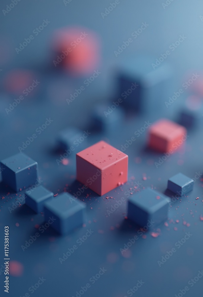 Poster Neatly Arranged Cubes with Volumetric Rendering