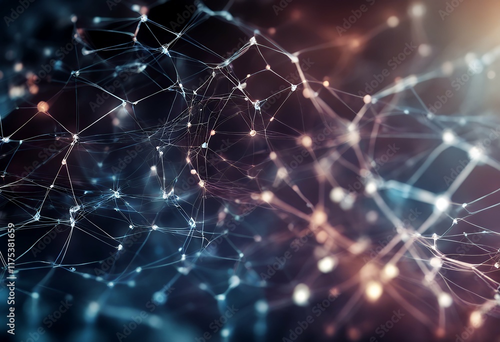 Poster cyber futuristic neural abstract networking backgroun network concept background technology
